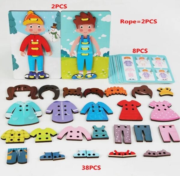 Personages threading plate jeux éducatif